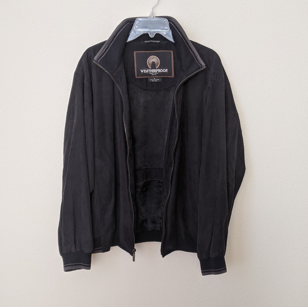 Weatherproof Suede Black Bomber Jacket